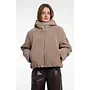 Jayla.7002613 Rino en Pelle Mixed material jacket with hood Mocha latte