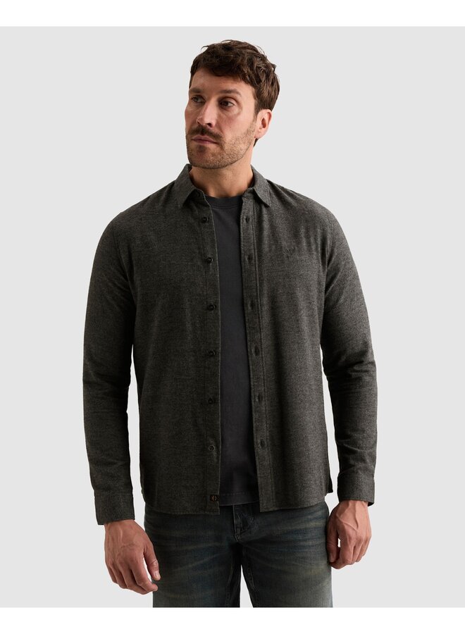 PSI2610203 9067 PME Legend Long sleeve shirt Yarn dye Jet Black
