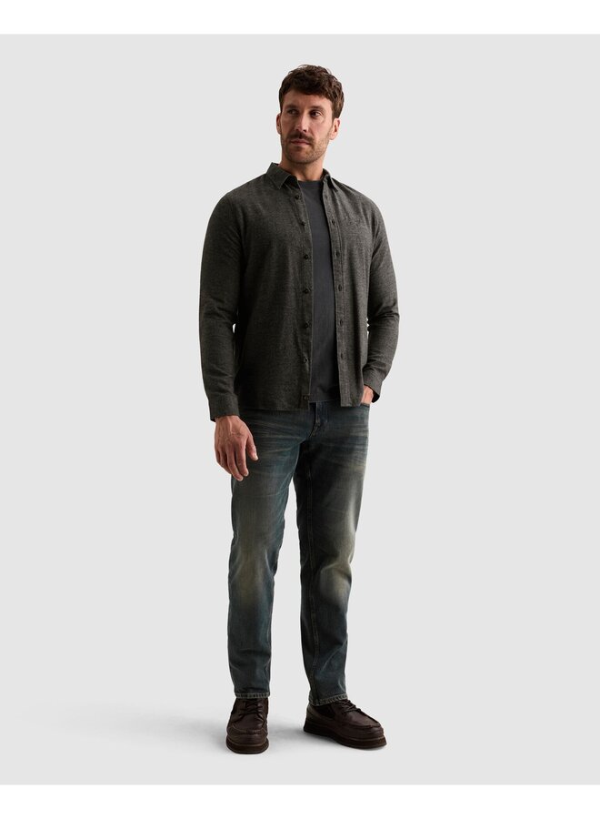 PSI2610203 9067 PME Legend Long sleeve shirt Yarn dye Jet Black