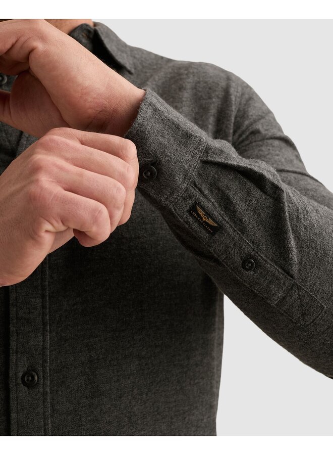 PSI2610203 9067 PME Legend Long sleeve shirt Yarn dye Jet Black
