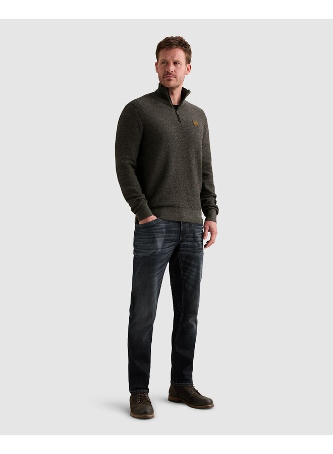 PKW2610301 9067 PME Legend Half zip collar cotton mouline (organic) Jet Black