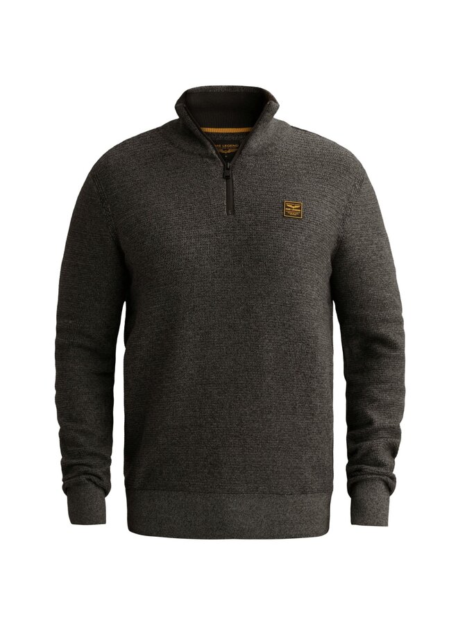 PKW2610301 9067 PME Legend Half zip collar cotton mouline (organic) Jet Black