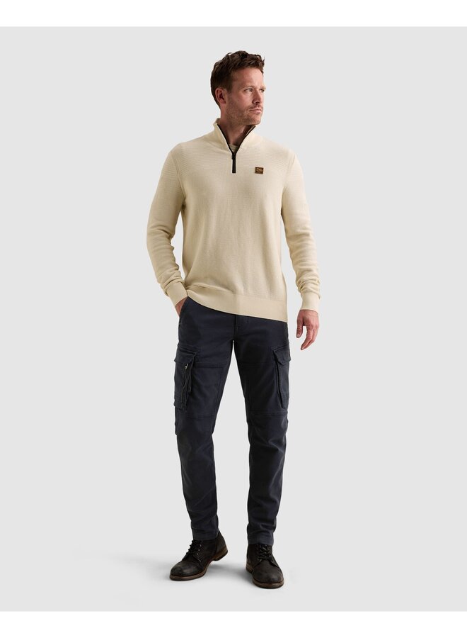 PKW2610301 7013 PME Legend Half zip collar cotton mouline (organic) Bone White