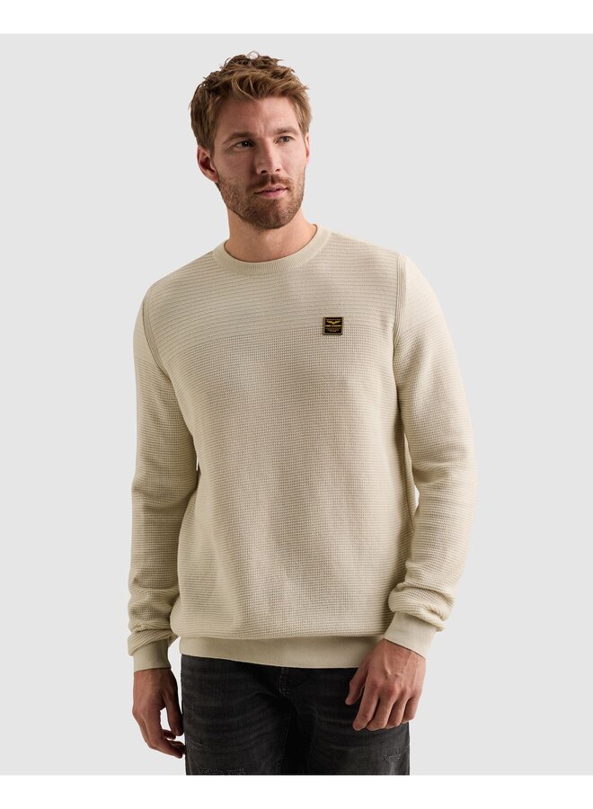 PKW2610300 7013 PME Legend R-neck cotton mouline Bone White