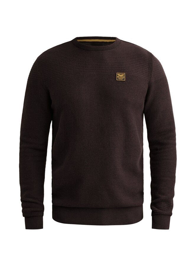 PKW2610300 4357 PME Legend R-neck cotton mouline Dark Aubergine