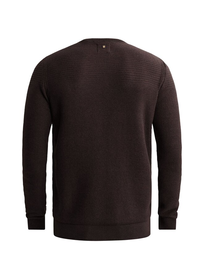 PKW2610300 4357 PME Legend R-neck cotton mouline Dark Aubergine