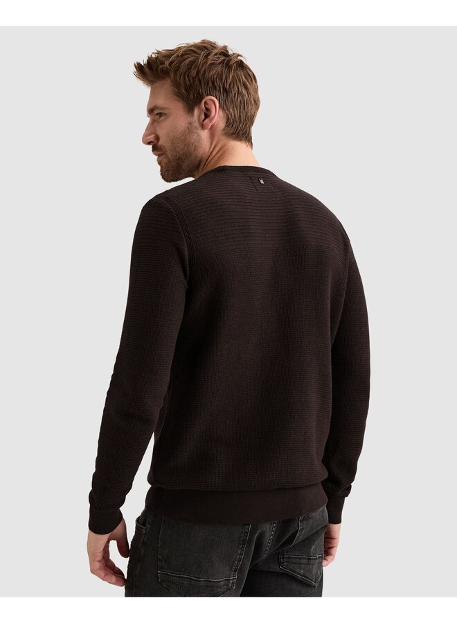 PKW2610300 4357 PME Legend R-neck cotton mouline Dark Aubergine
