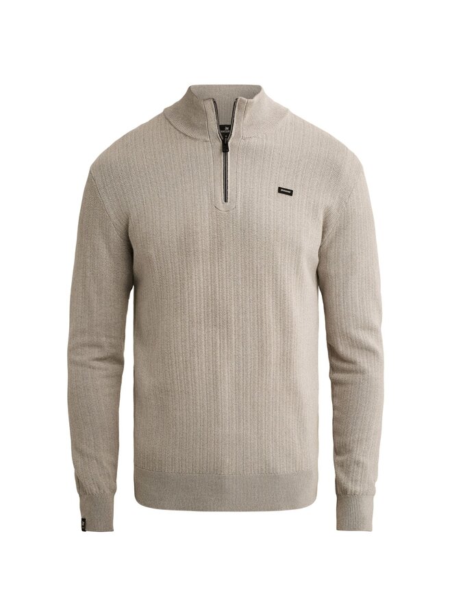 VKW2610344 9104 Vanguard Half zip collar gentleman's deal cotton modal Mourning Dove