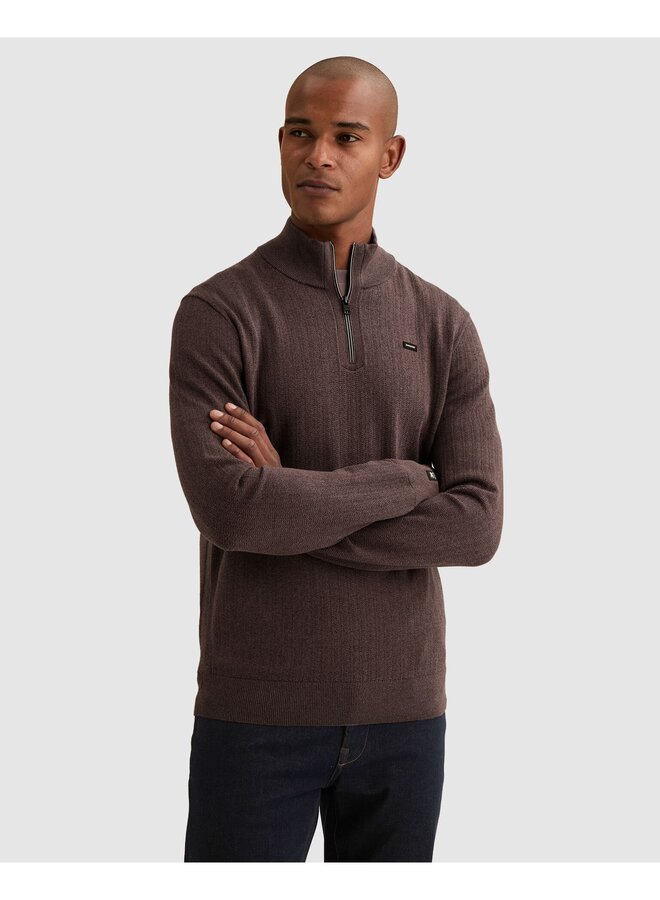 VKW2610344 4323 Vanguard Half zip collar gentleman's deal cotton modal Moonscape