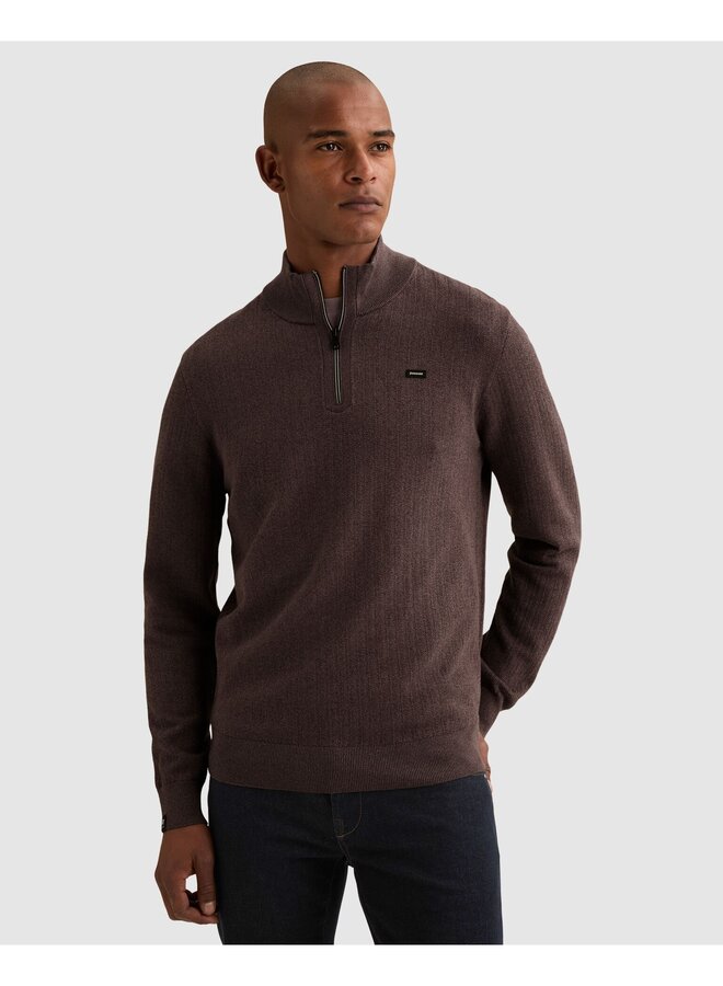 VKW2610344 4323 Vanguard Half zip collar gentleman's deal cotton modal Moonscape