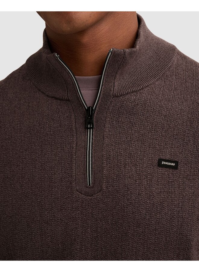 VKW2610344 4323 Vanguard Half zip collar gentleman's deal cotton modal Moonscape