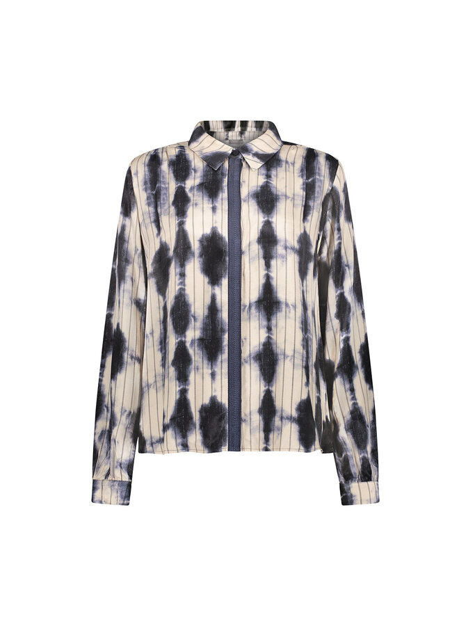 63902-20 685 Geisha blouse dark blue/ecru