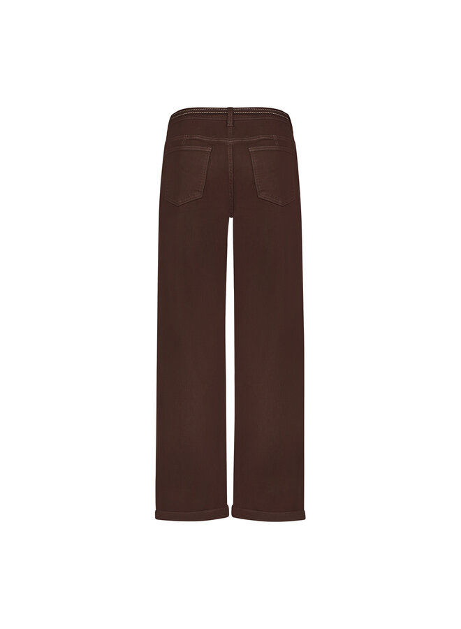 61813-10 775 Geisha Jeans balloon linen mix brown