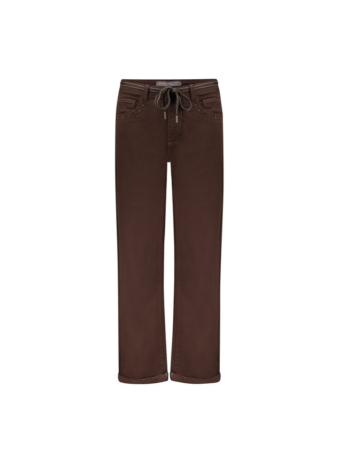 61813-10 775 Geisha Jeans balloon linen mix brown