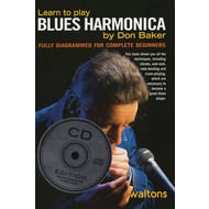 DON BAKER - LEARN TO PLAY BLUES HARMONICA (BOOK & CD)..x)