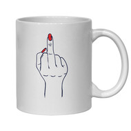 PAINTED MIDDLE FINGER MUG - NOVELTY MUG