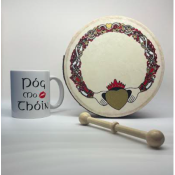 WALTONS 8" CLADDAGH BODHRAN & IRISH NOVELTY MUG
