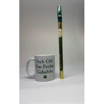 IRISH GIFT SET - TIN WHISTLE & IRISH NOVELTY MUG