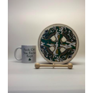 IRISH GIFTS - WALTONS 8" CELTIC CROSS BODHRAN & IRISH NOVELTY MUG