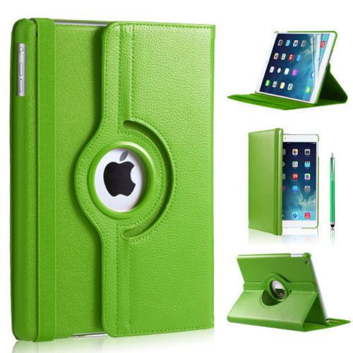 richting tafel uitglijden iPad Air hoes 360 graden groen leer - Morgen in huis! - iPadspullekes