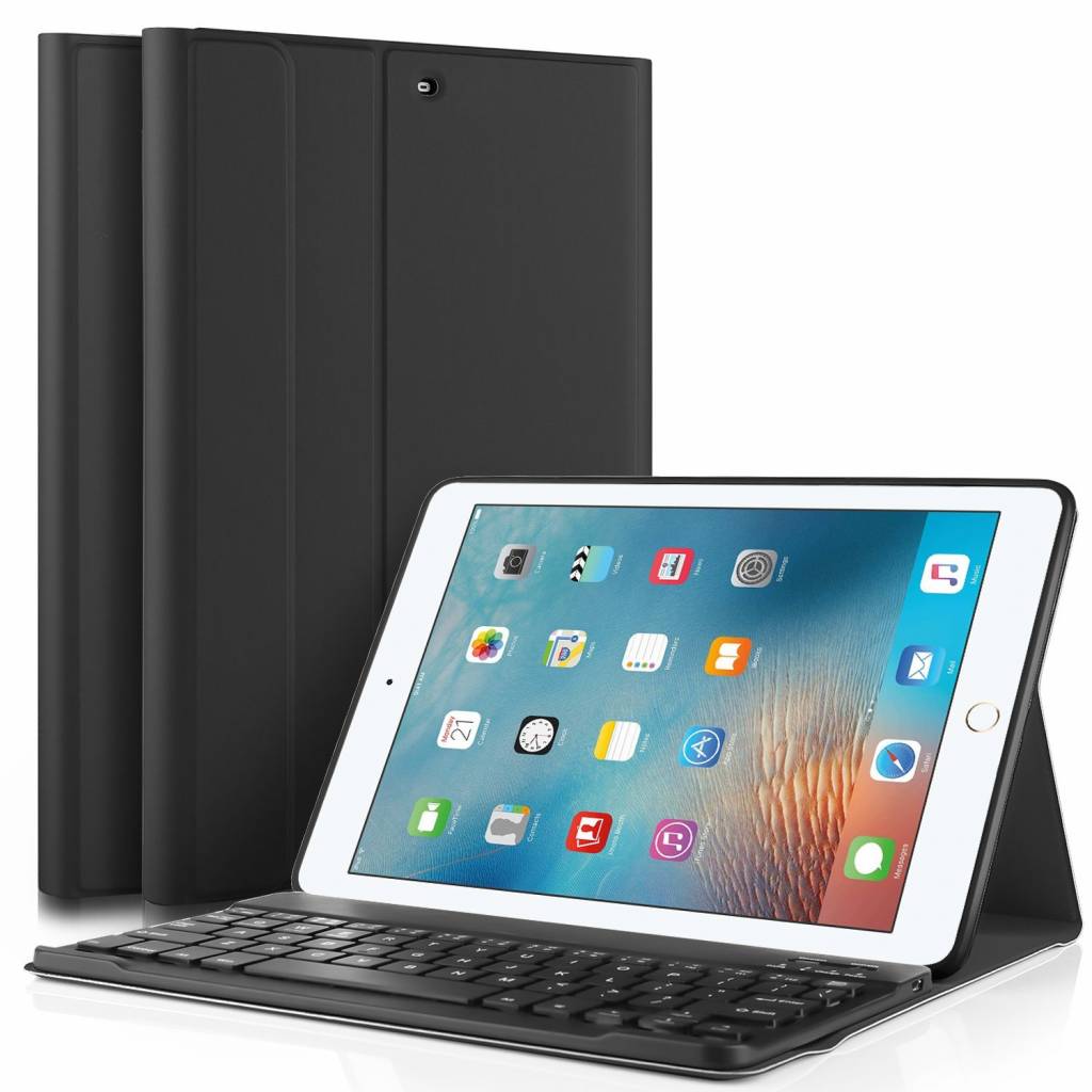 iPad 2018 hoes met toetsenbord zwart | Bestel - iPadspullekes