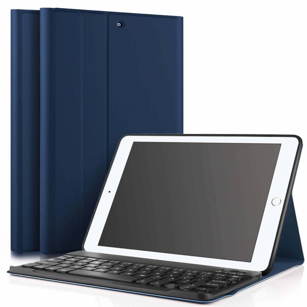 Optimaal Flitsend spreken iPad hoes met afneembaar toetsenbord blauw - Bestel Nu! - iPadspullekes