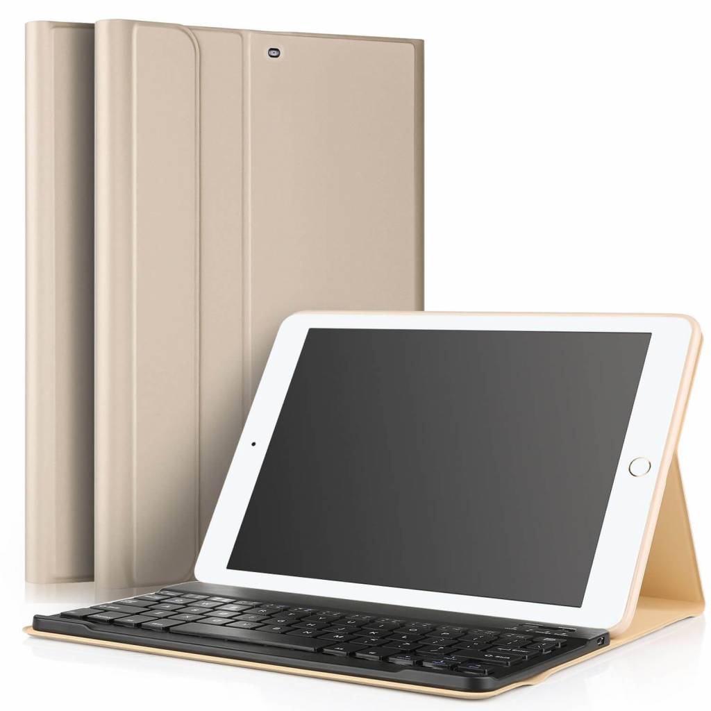 Alstublieft controller Verdienen iPad 2018 hoes met afneembaar toetsenbord goud - Bestel Nu! - iPadspullekes