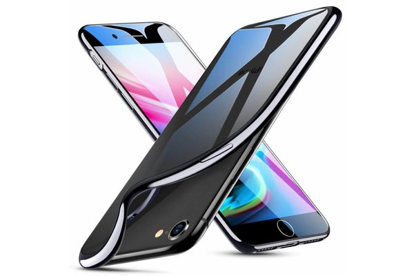ESR iPhone 8 Plus hoesje ultradun galvanische zwarte zijkant zacht TPU