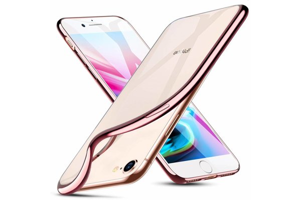 ESR iPhone X hoesje ultradun galvanische roze zijkant zacht TPU