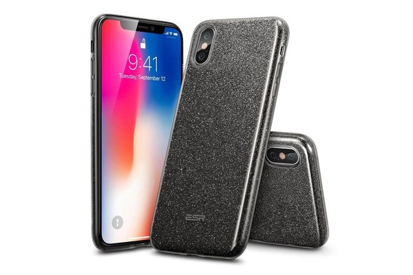 ESR iPhone X hoes zwarte glitters chique design zacht TPU