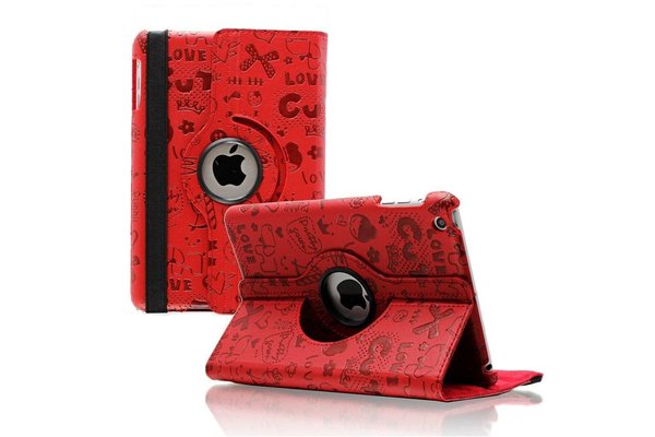 iPadspullekes.nl iPad mini 360 graden hoes Trendy leer rood