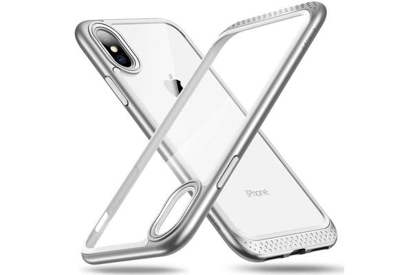 ESR iPhone X bumper met transparant achterkant zilver