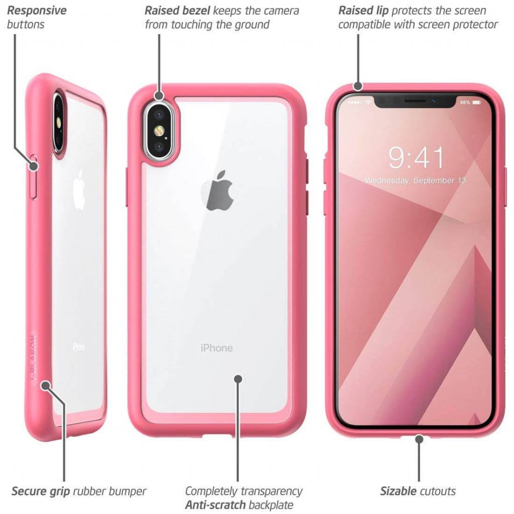 Carrière Karu Mus I-Blason iPhone X Bumper Case roze - Gratis Verzending - iPadspullekes