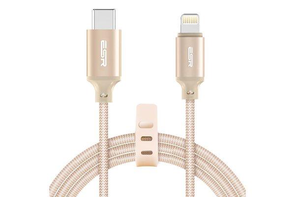 ESR USB C naar Lightning kabel 1 meter Goud