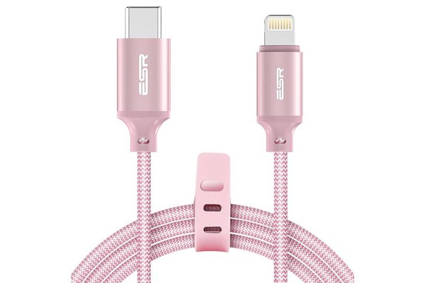ESR USB C naar Lightning kabel 1 meter Roze