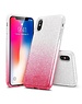 ESR iPhone XS hoes zilver naar roze glitters chique design zacht TPU