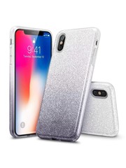 ESR iPhone XS hoes zilver naar zwarte glitters chique design zacht TPU