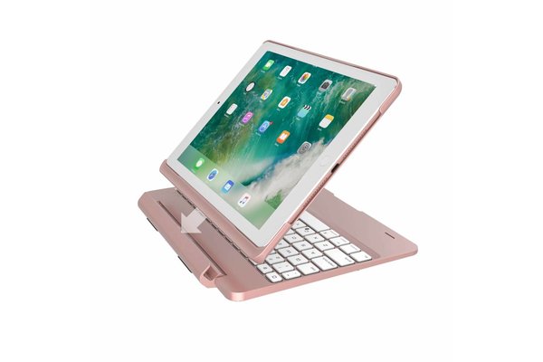 iPadspullekes.nl iPad 2017 toetsenbord met afneembare case roze