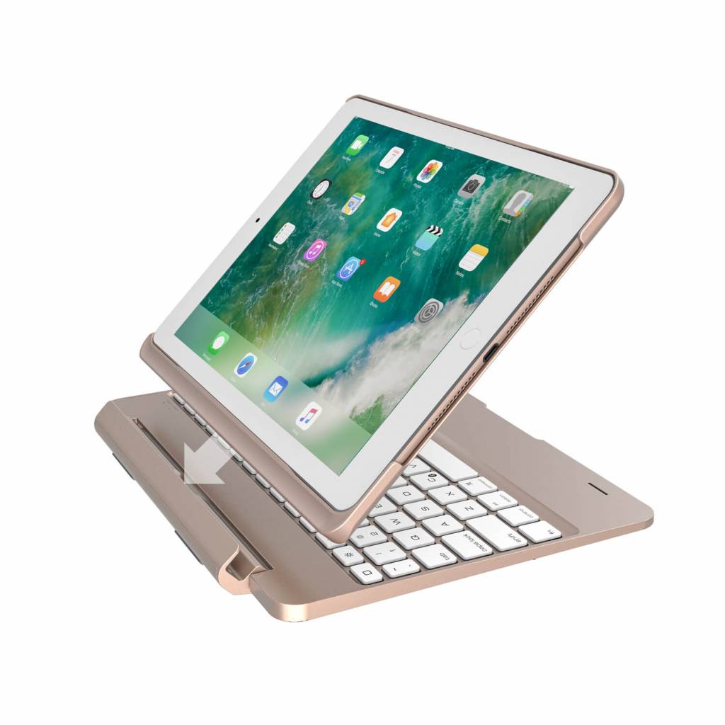 Panorama Graan lip iPad Air toetsenbord met afneembare case goud - Gratis Verzending -  iPadspullekes