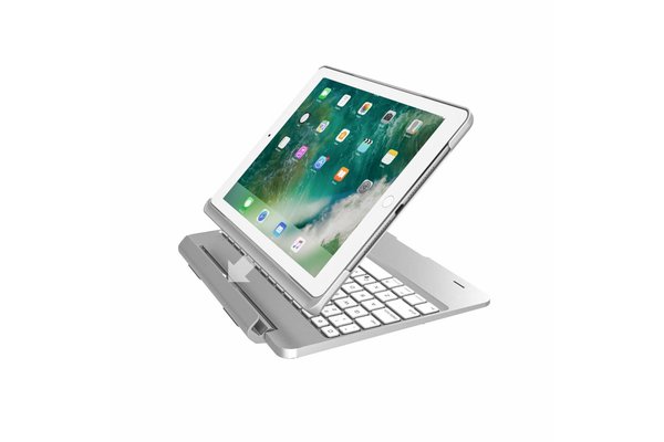 iPadspullekes.nl iPad Air 2 toetsenbord met afneembare case zilver