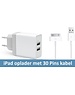 iPadspullekes.nl Oplader met 30 pins kabel (iPad 1, 2 , 3 (grote aansluiting)