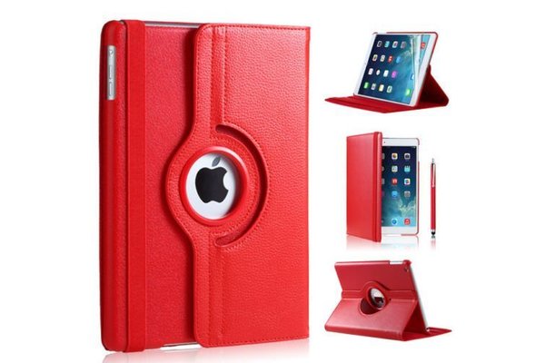 iPadspullekes.nl iPad Air 2019 hoes 360 graden rood leer
