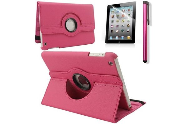 iPadspullekes.nl iPad Mini 5 hoes 360 graden leer roze