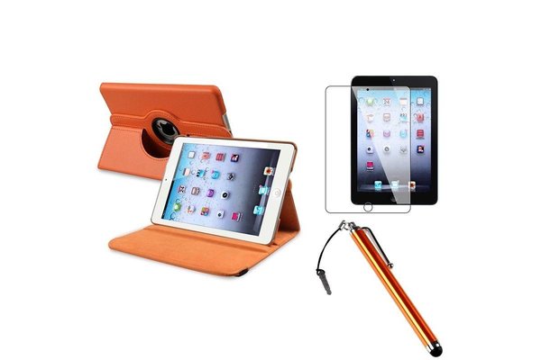 iPadspullekes.nl iPad Mini 5 hoes 360 graden leer oranje