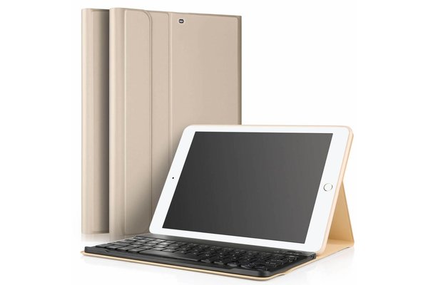 iPadspullekes.nl iPad Mini 5 hoes met afneembaar toetsenbord goud