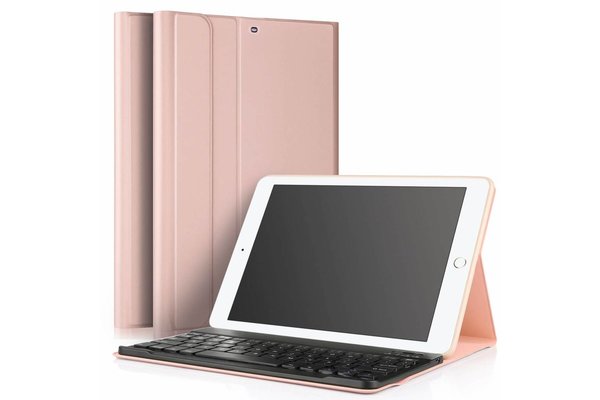 iPadspullekes.nl iPad Mini 5 hoes met afneembaar toetsenbord roze