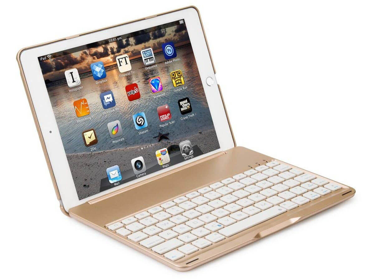 Ministerie Absoluut rand iPad 2018 toetsenbord hoes goud - Gratis Verzending - iPadspullekes