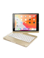 iPadspullekes.nl iPad 2019 10.2 toetsenbord draaibare case goud