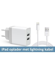 iPadspullekes.nl Oplader met Lightning 2 meter kabel (iPhone, iPad 2017/2018, 2019/2020/2021 10.2 , Pro 9.7/10.5, 12.9 (2015/2017), Air 1/2)