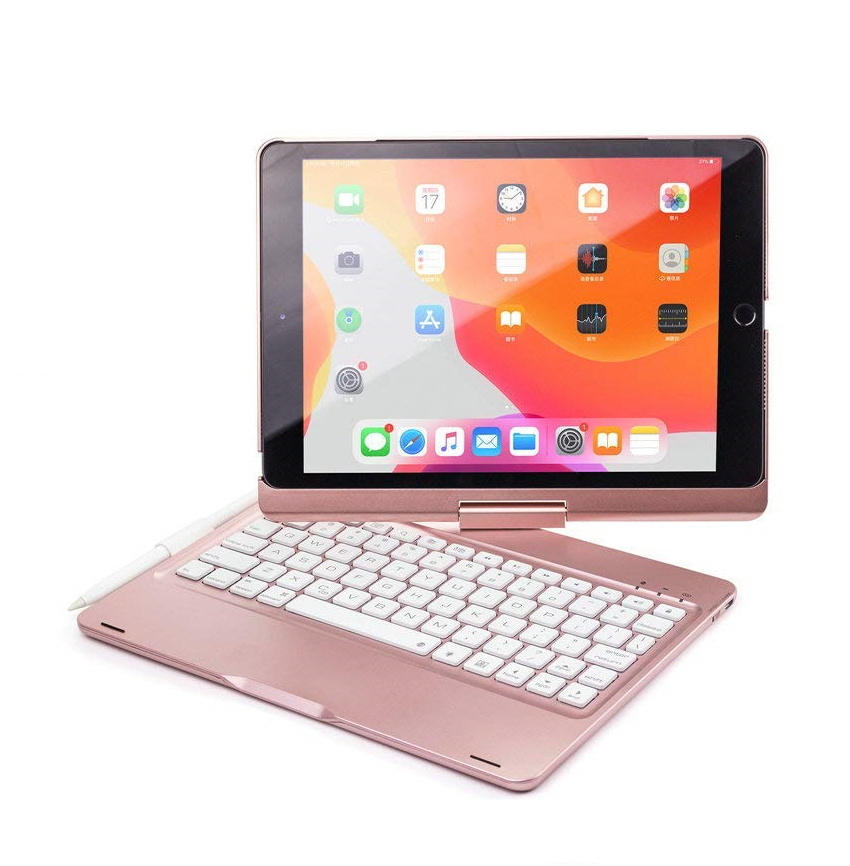 iPad Pro 10.5/Air 2019 toetsenbord draaibare case roze